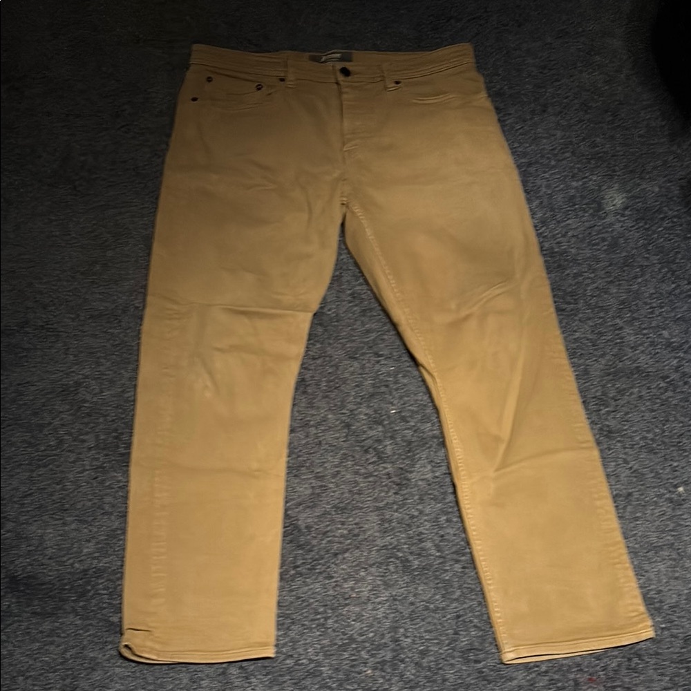 REVTOWN Men's Relaxed Fit Tan Jeans